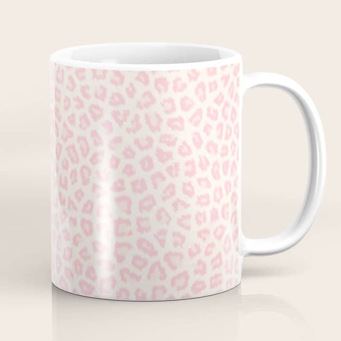 Modern Ivory Blush Pink Girly Cheetah Animal Print Pattern Coffee Mug