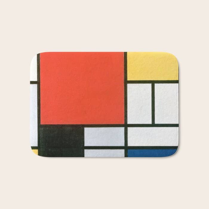 Piet Mondrian, Composition In Red, Yellow, Blue And Black Bath Mat