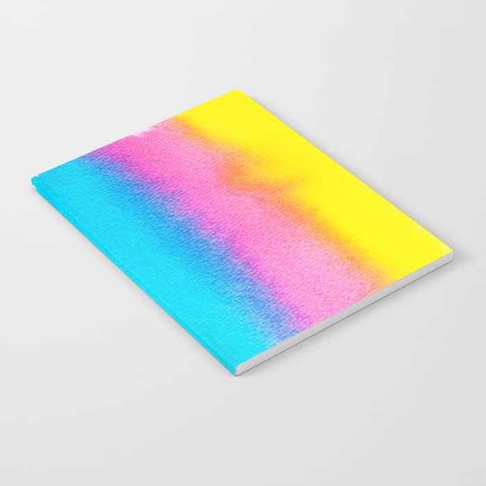 Rainbow, Watercolor Painting Abstract Colorful Fun, Urban Eclectic Contemporary Party Bohemian Notebook