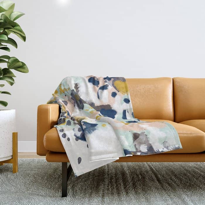 Sloane - Abstract Painting Gender Neutral Baby Nursery Dorm College Decor Throw Blanket