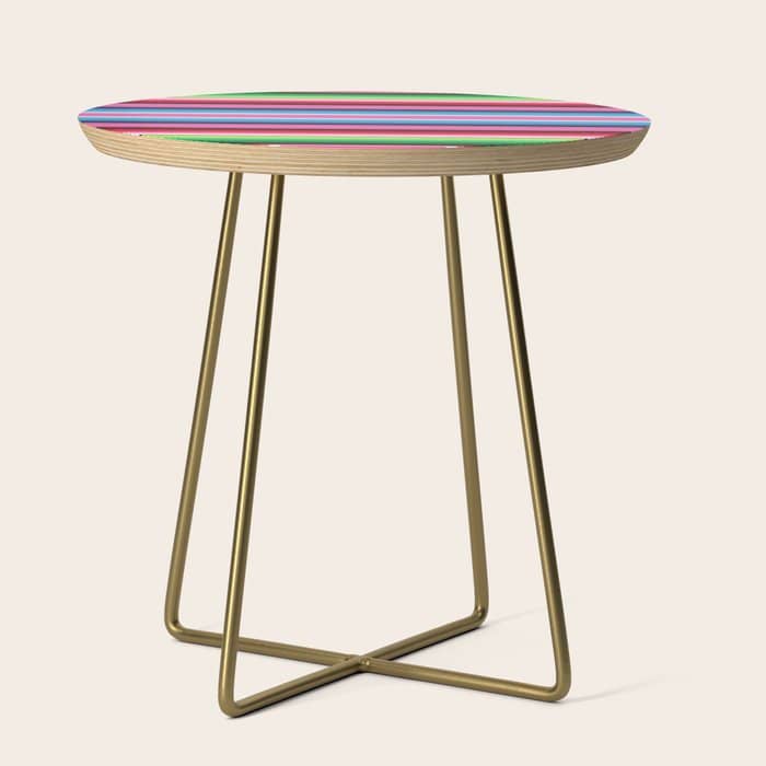 Pink Mexican Serape Blanket Stripes Side Table
