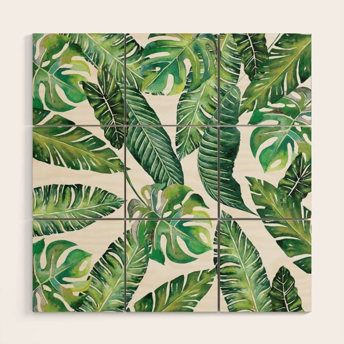 Jungle Leaves, Banana, Monstera #Homestorie Wood Wall Art