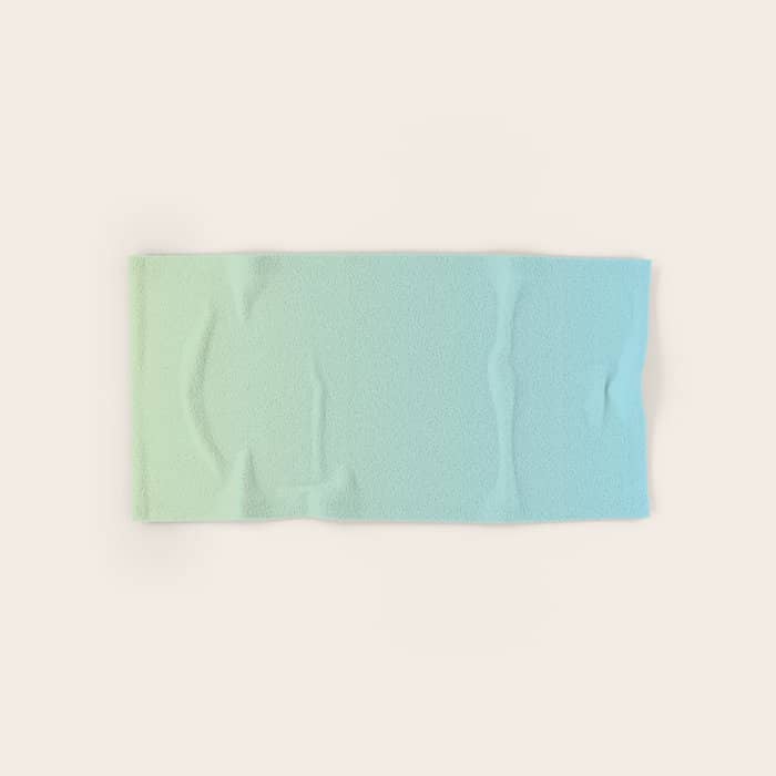 Turquoise Green Blue Gradient Bath Towel