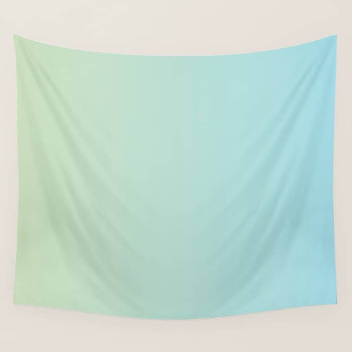 Turquoise Green Blue Gradient Wall Tapestry