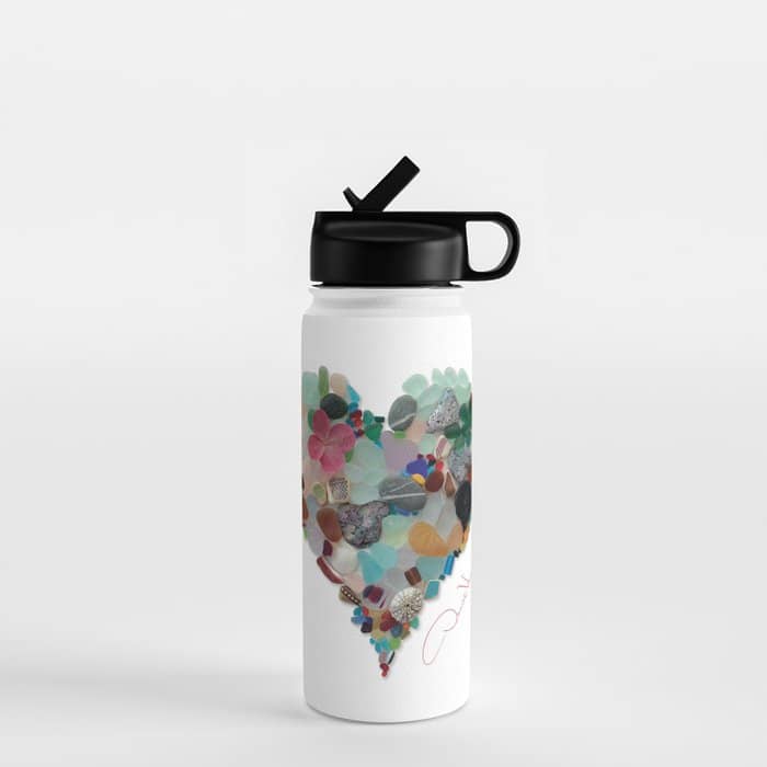 Love -  Sea Glass Heart A Unique Birthday & FatherâS Day Gift Water Bottle