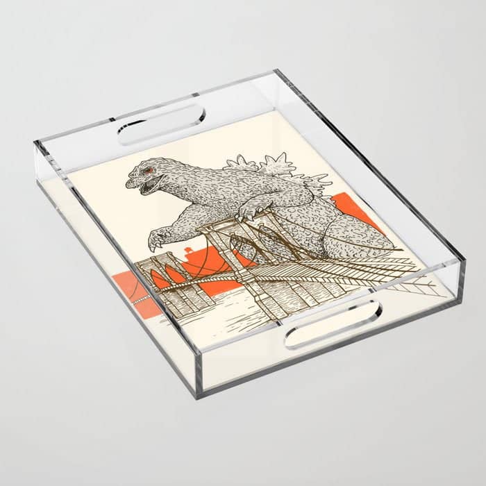Godzilla Vs. The Brooklyn Bridge Acrylic Tray