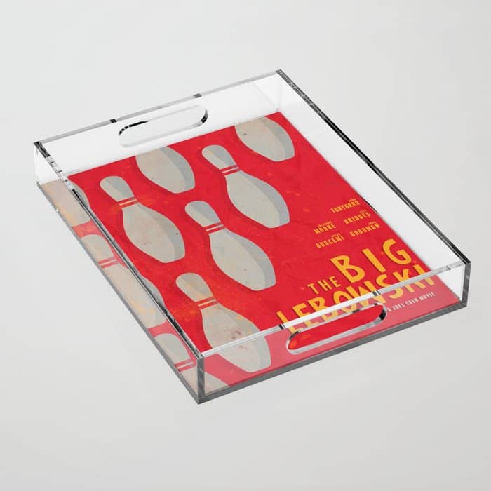 The Big Lebowski - Movie Poster, Coen Brothers Film, Jeff Bridges, John Turturro, Bowling Acrylic Tray