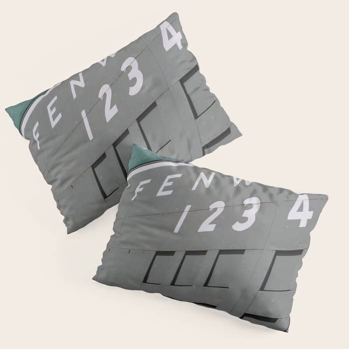 Fenwall -- Boston Fenway Park Wall, Green Monster, Red Sox Pillow Sham