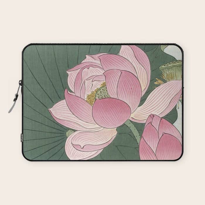 Flowering Lotus Flowers, Ohara Koson Laptop Sleeve