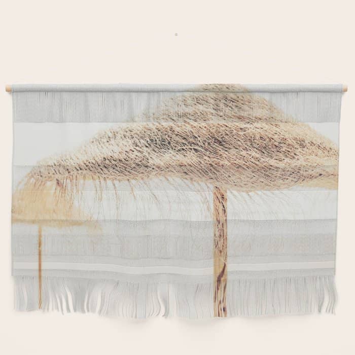 Beach Dreams Iii - Straw Beach Umbrellas Photography By Ingrid Beddoes Wall Hanging