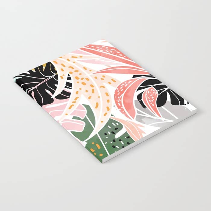 Veronica, Tropical Eclectic Bold Monstera Palm Illustration Nature Modern Colorful Jungle Notebook