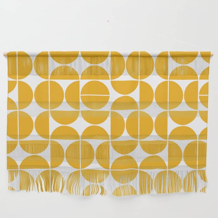 Mid Century Modern Geometric 04 Yellow Wall Hanging
