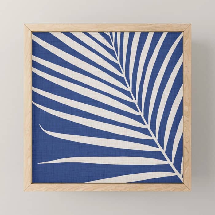 Indigo Palm Minimal Botanical Mini Art Print