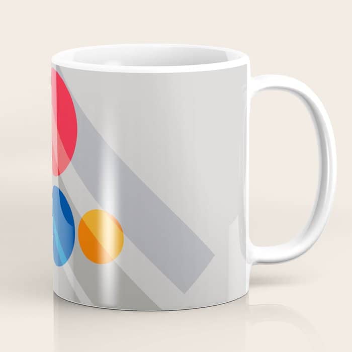 Abstract Suprematism Equilibrium Art Red Blue Yellow Coffee Mug