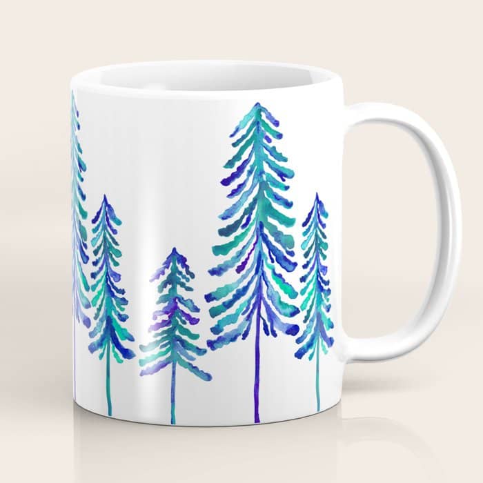 Pine Trees - Navy & Turquoise Palette Coffee Mug
