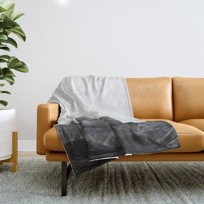 Mountain Range, Minimalist Art, Mountain Throw Blanket