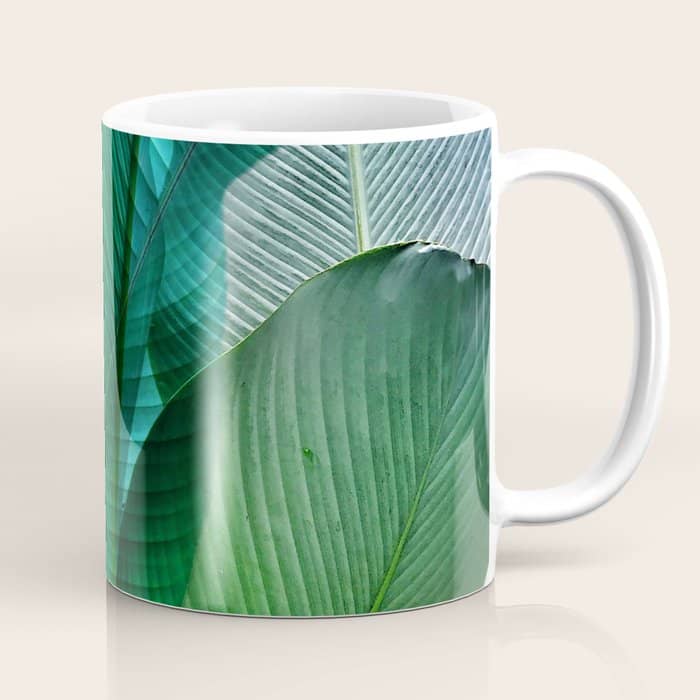 Palm Leaf Jungle Bali Banana Palm Frond Greens Coffee Mug