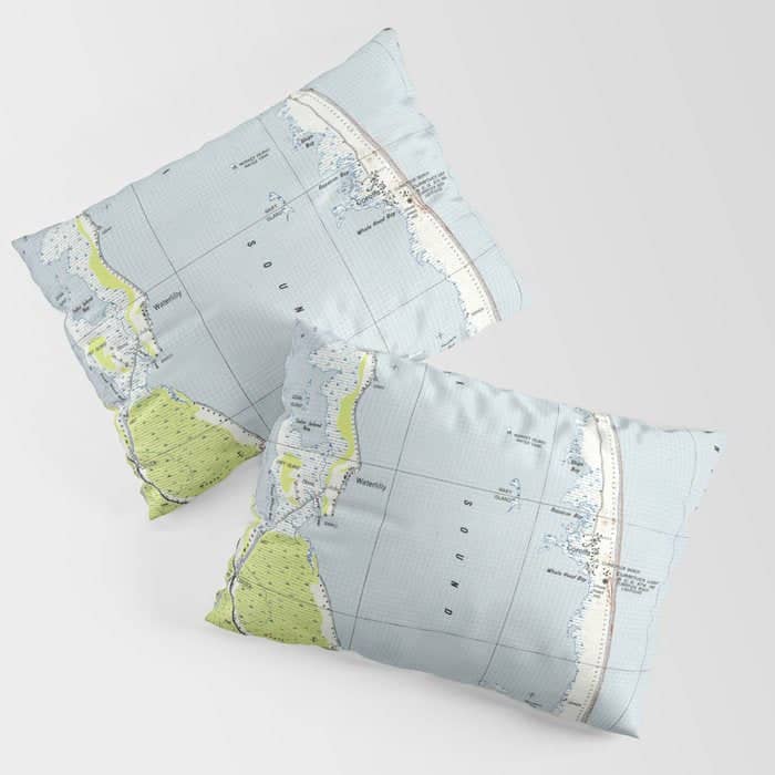 Vintage Northern Outer Banks Map (1940) Pillow Sham