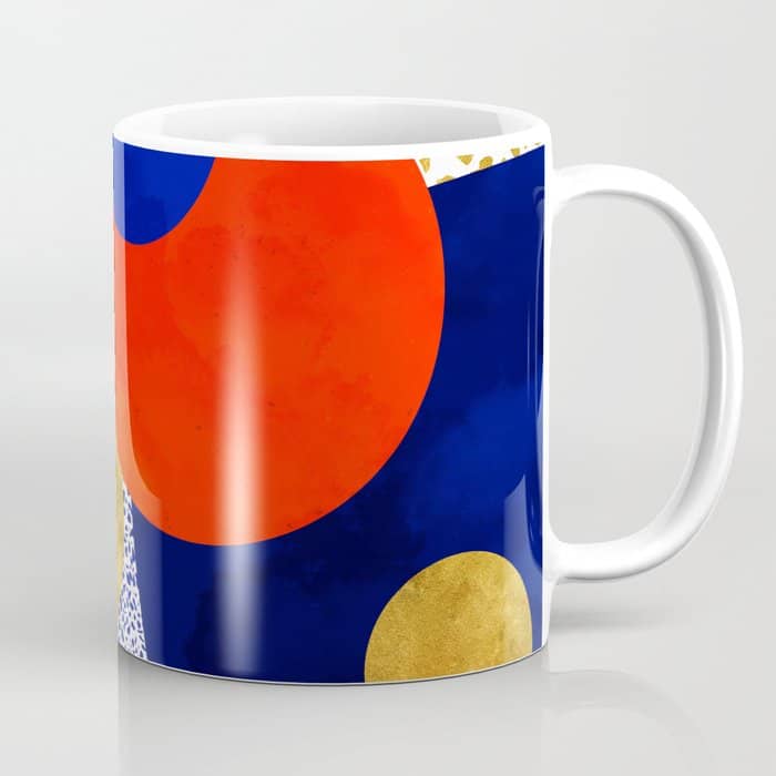 Terrazzo Galaxy Blue Night Yellow Gold Orange Coffee Mug