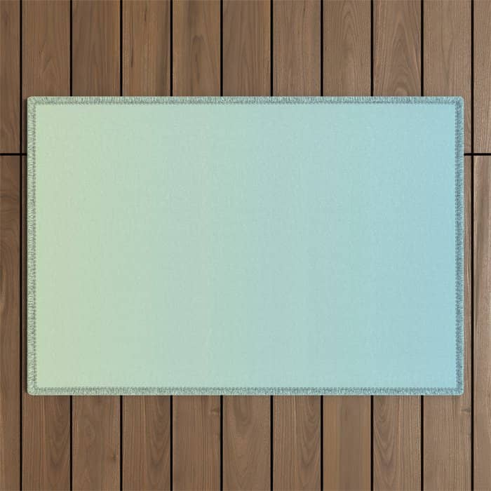 Turquoise Green Blue Gradient Outdoor Rug