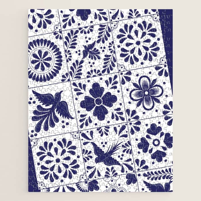Mexican Talavera Blue Tiles Pattern By Akbaly Jigsaw Puzzle