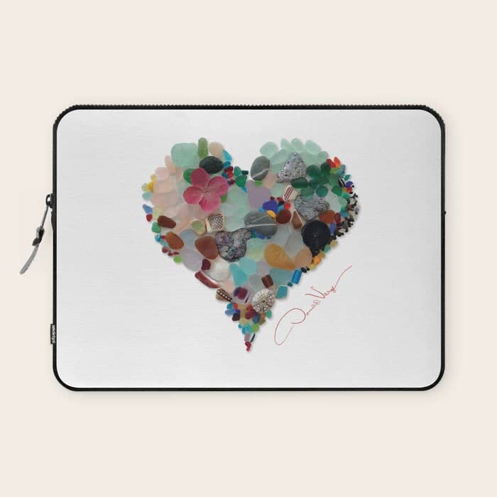 Love -  Sea Glass Heart A Unique Birthday & FatherâS Day Gift Laptop Sleeve