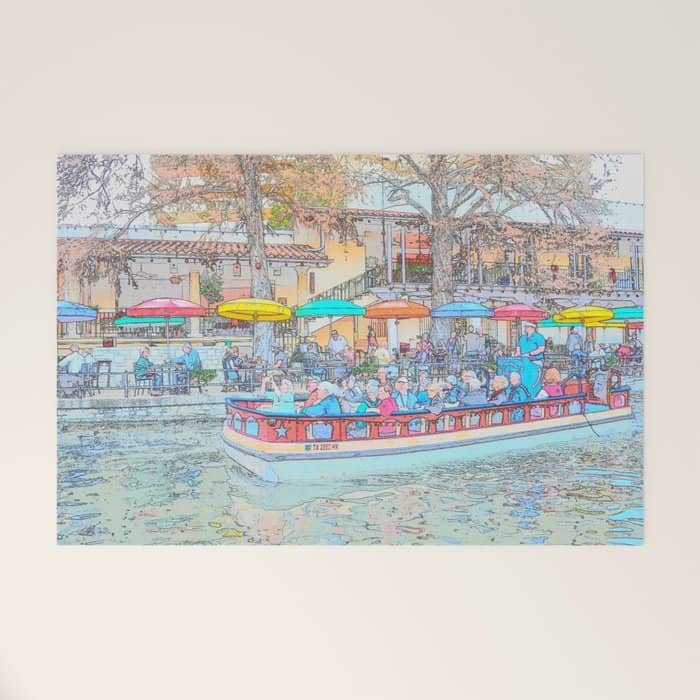Ride Down The River - San Antonio, Texas Welcome Mat
