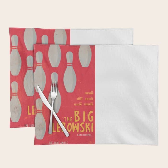 The Big Lebowski - Movie Poster, Coen Brothers Film, Jeff Bridges, John Turturro, Bowling Placemat