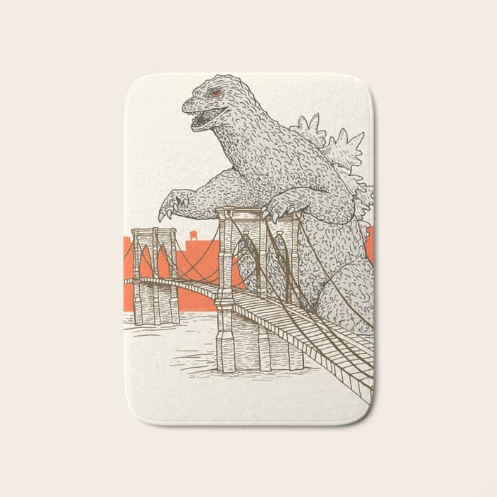 Godzilla Vs. The Brooklyn Bridge Bath Mat