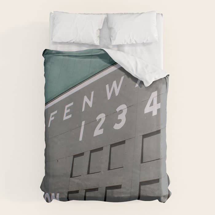 Fenwall -- Boston Fenway Park Wall, Green Monster, Red Sox Duvet Cover