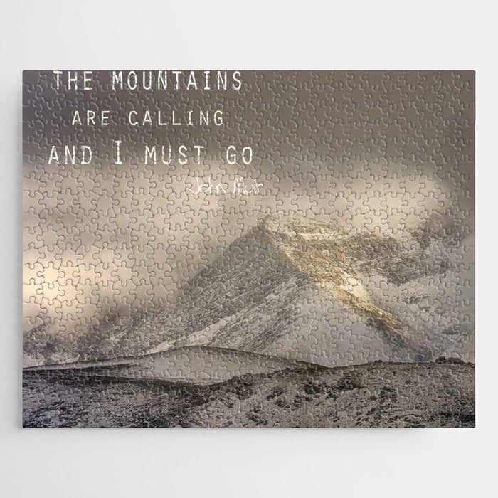 The Mountains Are Calling, And I Must Go.  John Muir. Vintage. Jigsaw Puzzle