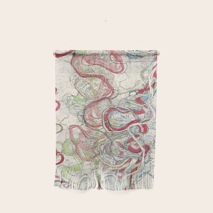 Vintage Map Of The Mississippi River Wall Hanging