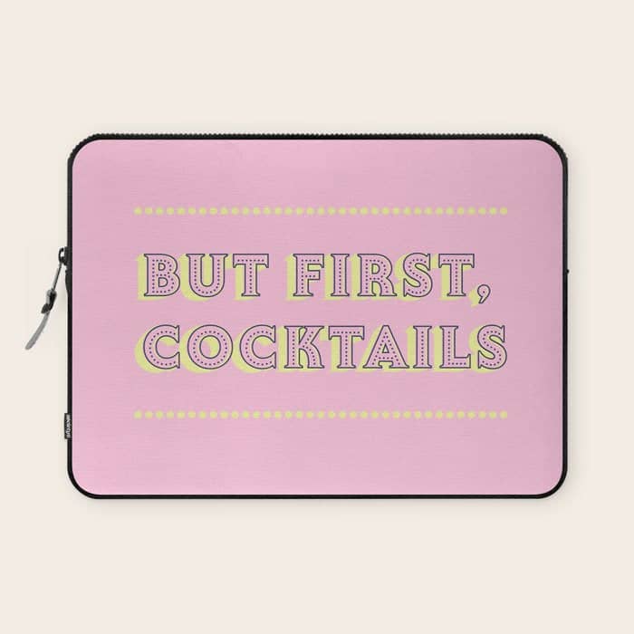Pastel Pink Party Cocktails Laptop Sleeve