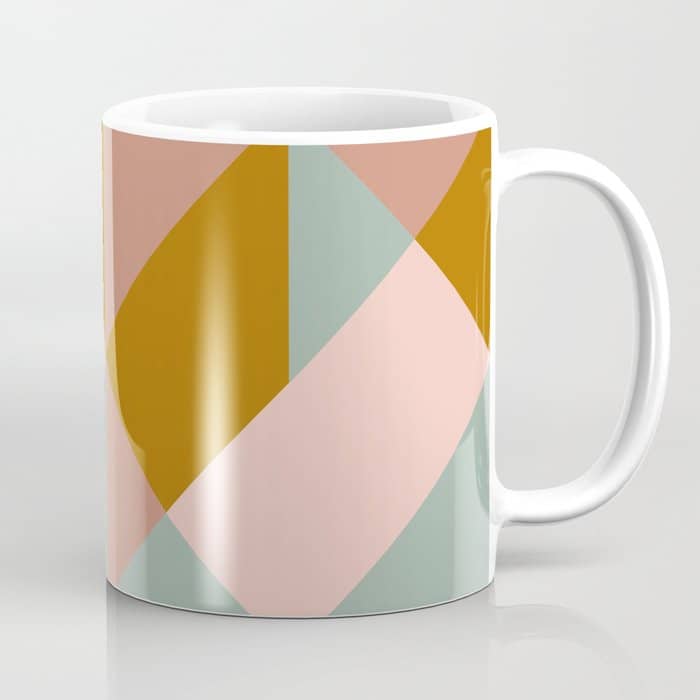 Retro Geometric Triangles In Earthy Pastels Coffee Mug
