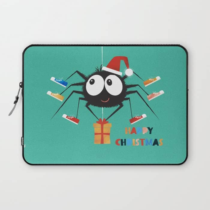 Happy Christmas Santa Spider Laptop Sleeve