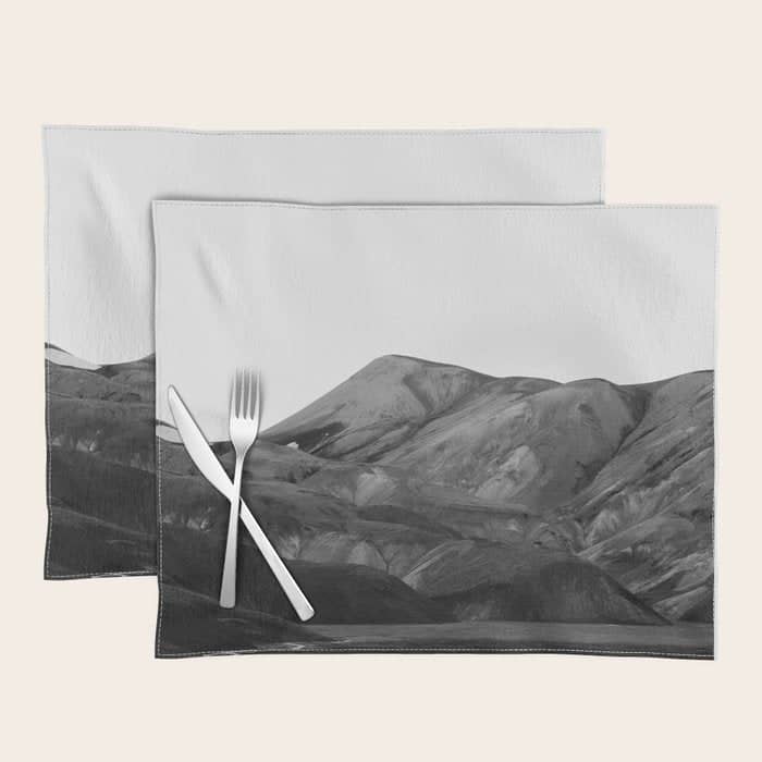 Mountain Range, Minimalist Art, Mountain Placemat