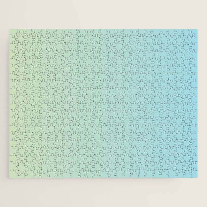 Turquoise Green Blue Gradient Jigsaw Puzzle