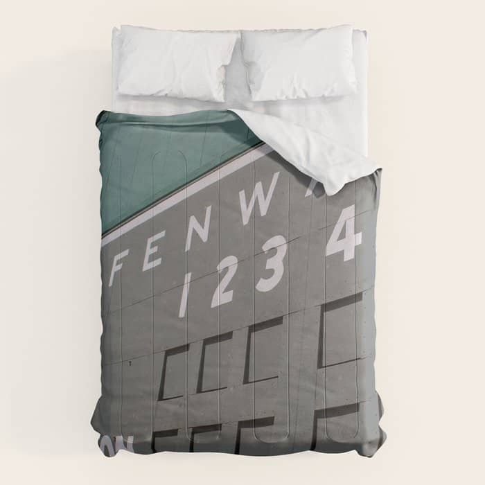 Fenwall -- Boston Fenway Park Wall, Green Monster, Red Sox Comforter