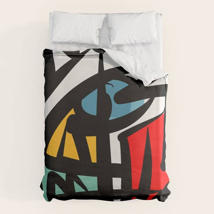 Street Art Abstract Portrait Pop Duvet Cover