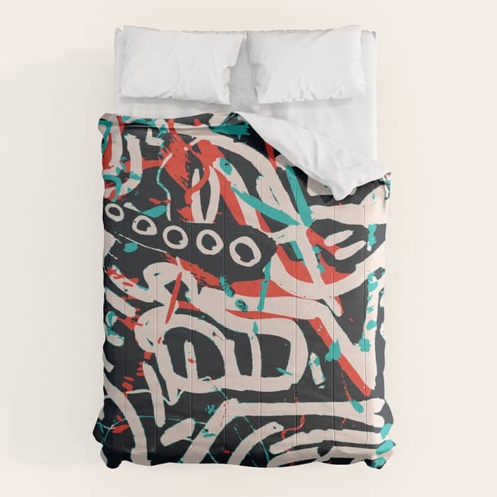 Street Art Pattern Graffiti Post Comforter