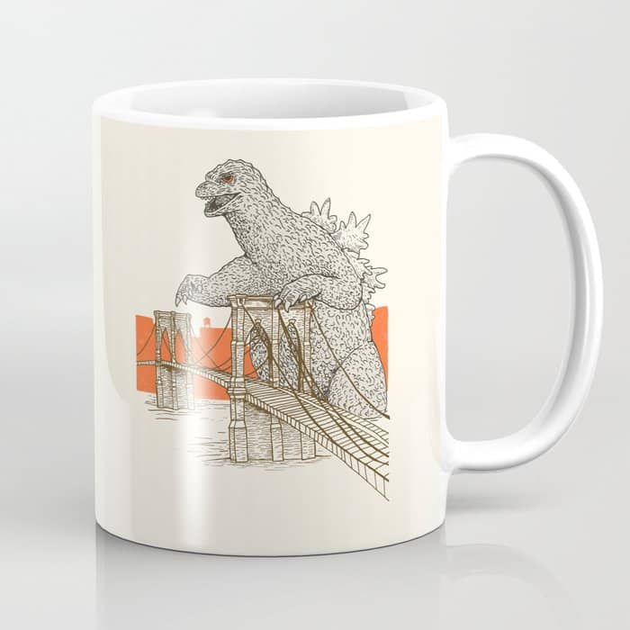 Godzilla Vs. The Brooklyn Bridge Coffee Mug