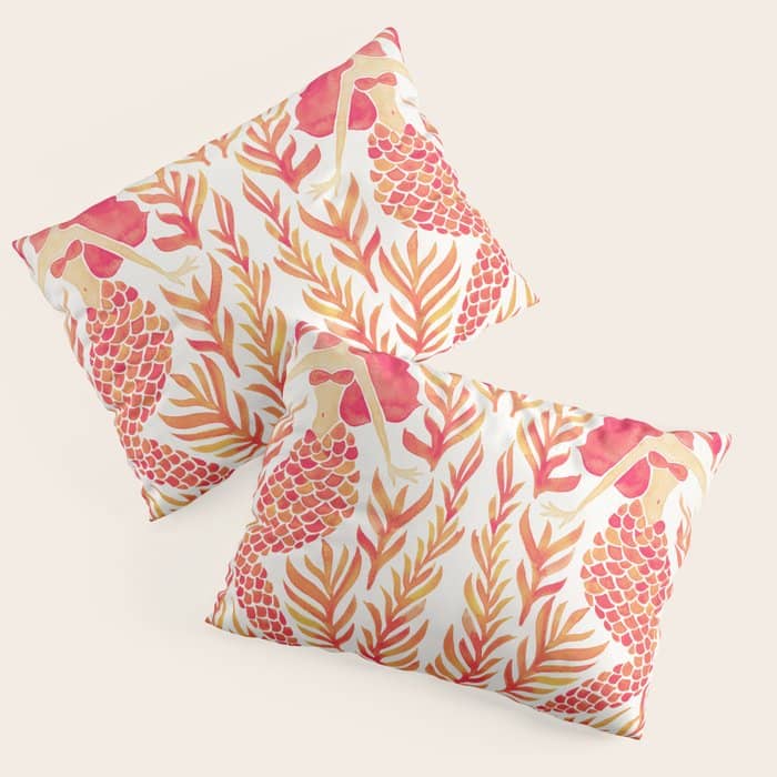 Kelp Forest Mermaid - Peach Palette Pillow Sham