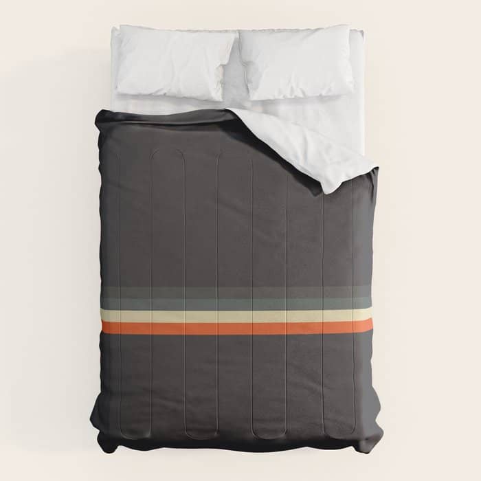 Meness - Classic Minimal Dark Retro Summer Stripes Comforter