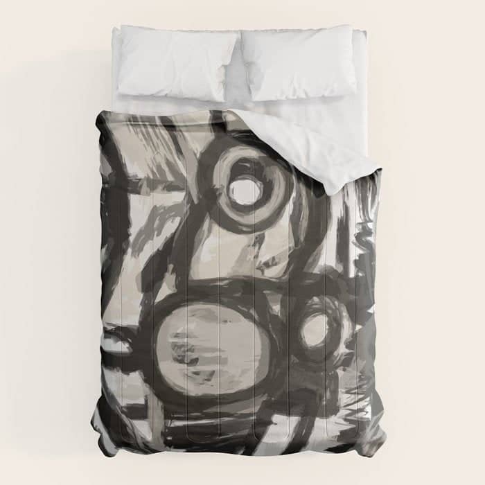 Grey Street Art Graffiti Expressionist Comforter