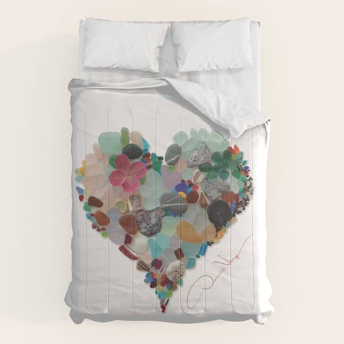 Love -  Sea Glass Heart A Unique Birthday & FatherâS Day Gift Comforter