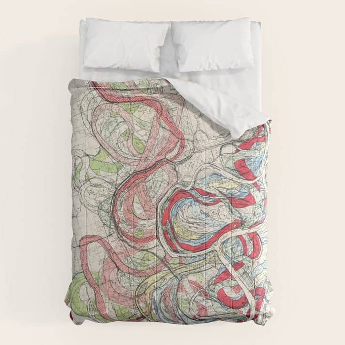 Vintage Map Of The Mississippi River Comforter