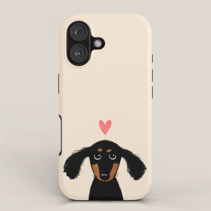 Dachshund Love | Cute Longhaired Black And Tan Wiener Dog Iphone Case