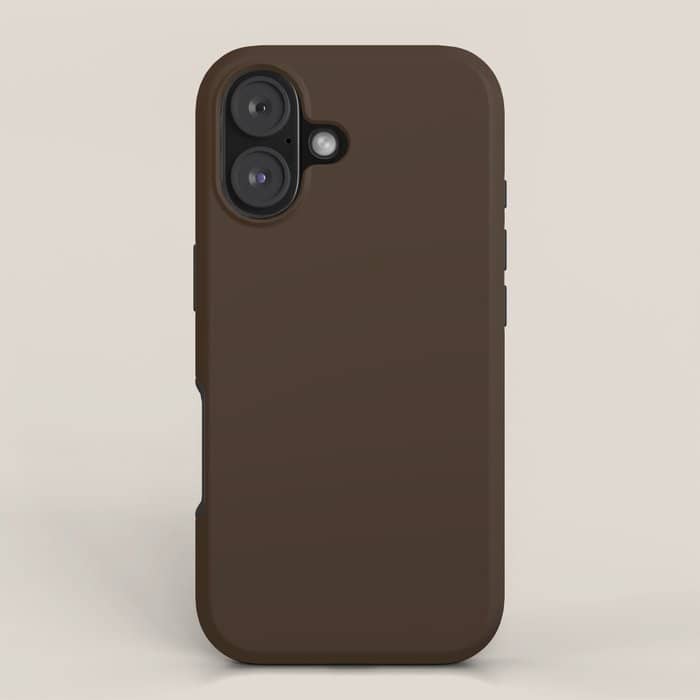 Minimal Monochrome Coal Dark Brown Iphone Case