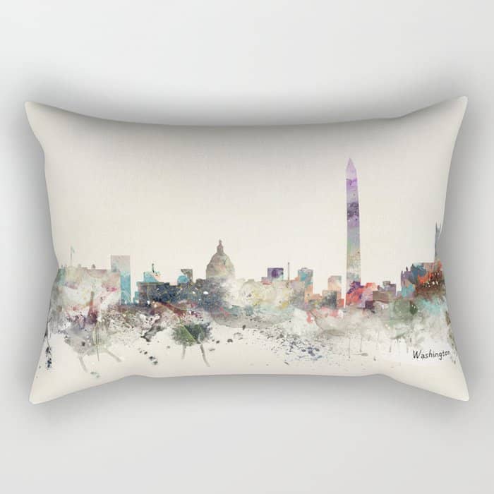 Washington Dc Skyline Rectangular Pillow