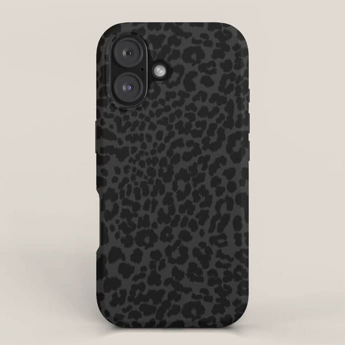 Goth Black Leopard Animal Print Iphone Case